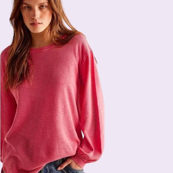 Free People Tops - WE THE FREE OB1896790 Pink Rose Soul Song Long Sleeve Top - Medium